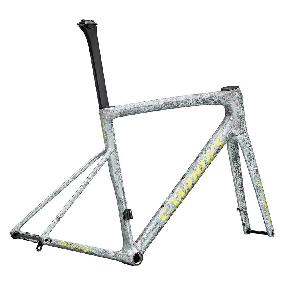 Specialized S-Works Tarmac SL8 Frameset Satin Liquid Silver / Multi-Color Dry Impasto / Gloss Team Yellow Tint