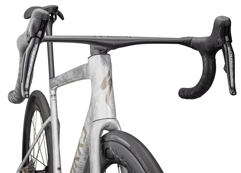 Specialized S-Works Tarmac SL8 Di2 Bike - Gloss Dove Grey / Silver Dust Blurred Impasto / Black Pearl