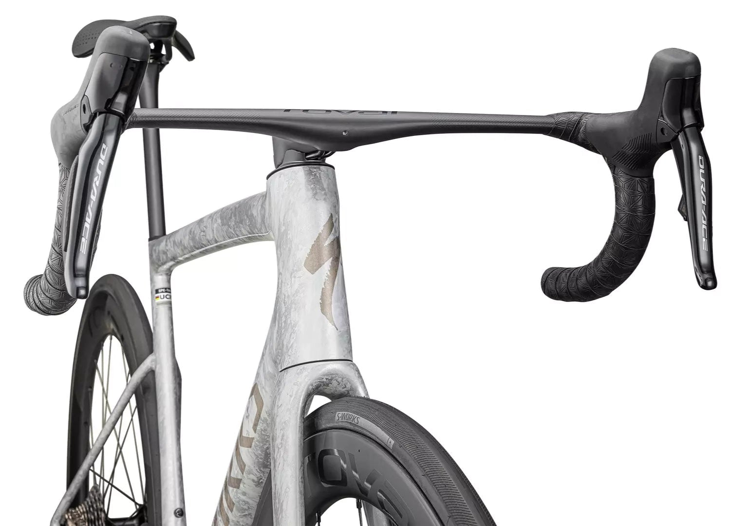 Specialized S-Works Tarmac SL8 Di2 Bike - Gloss Dove Grey / Silver Dust Blurred Impasto / Black Pearl