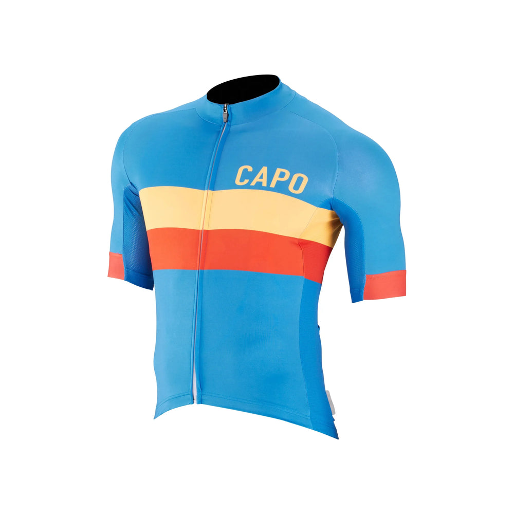 Capo SC Stripe Jersey - Vallarta Blue / Amber Yellow / Poinciana