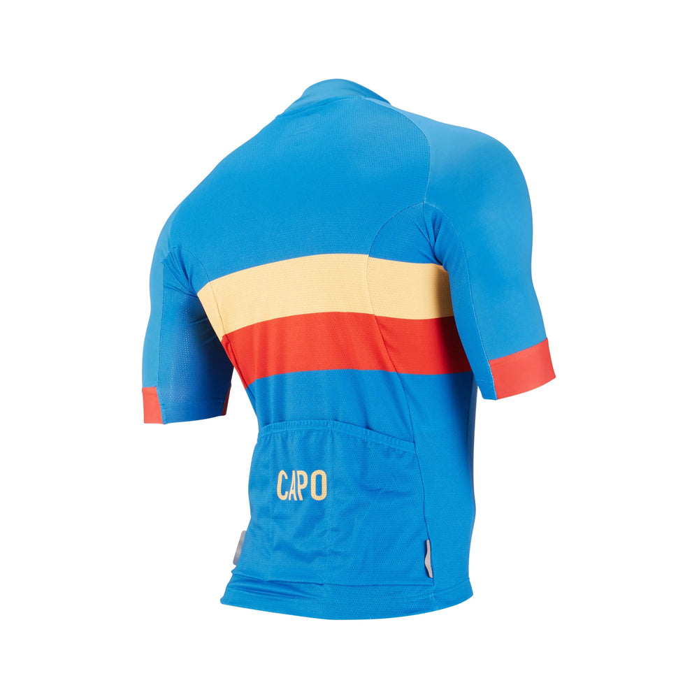 Capo SC Stripe Jersey - Vallarta Blue / Amber Yellow / Poinciana