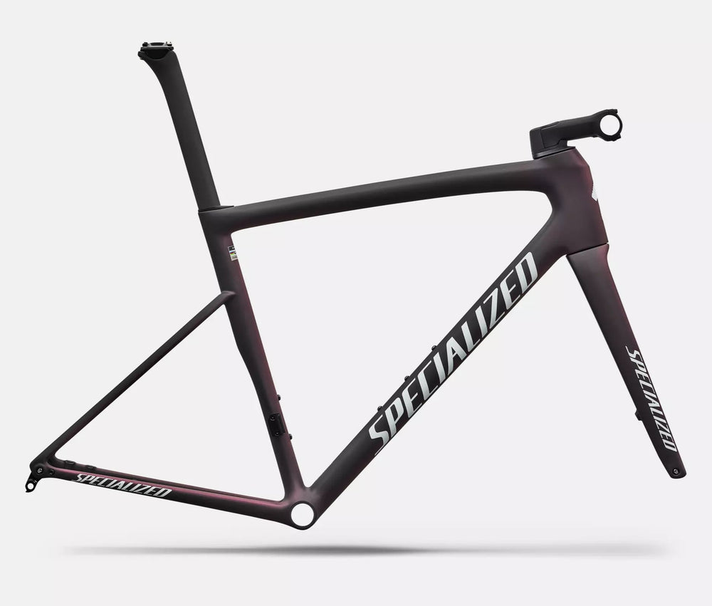 Specialized Tarmac SL8 Frameset - Satin Carbon / 100% Cqv Reflex Super Red Pearl Front Edge Fade / Metallic White Silver