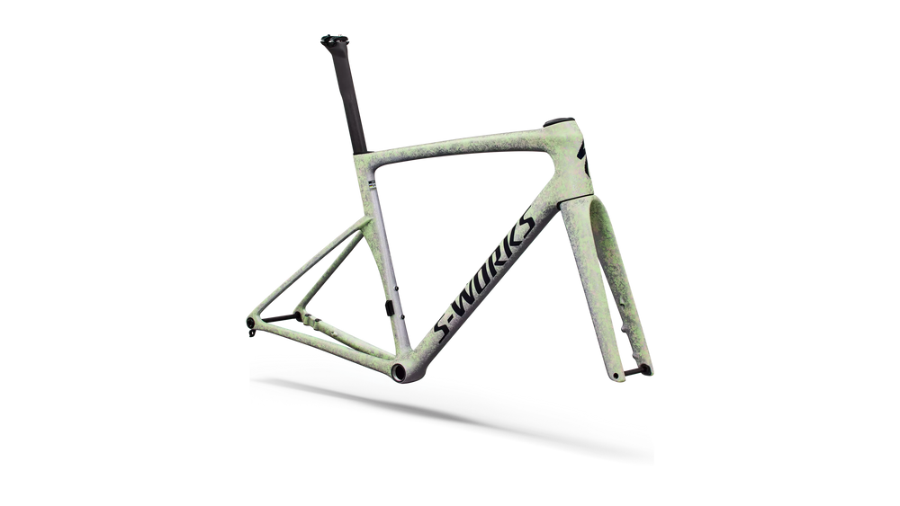 Specialized S-Works Tarmac SL9 Frameset - Powder Lime / Amethyst Frost / Metallic Deep Marine Blue