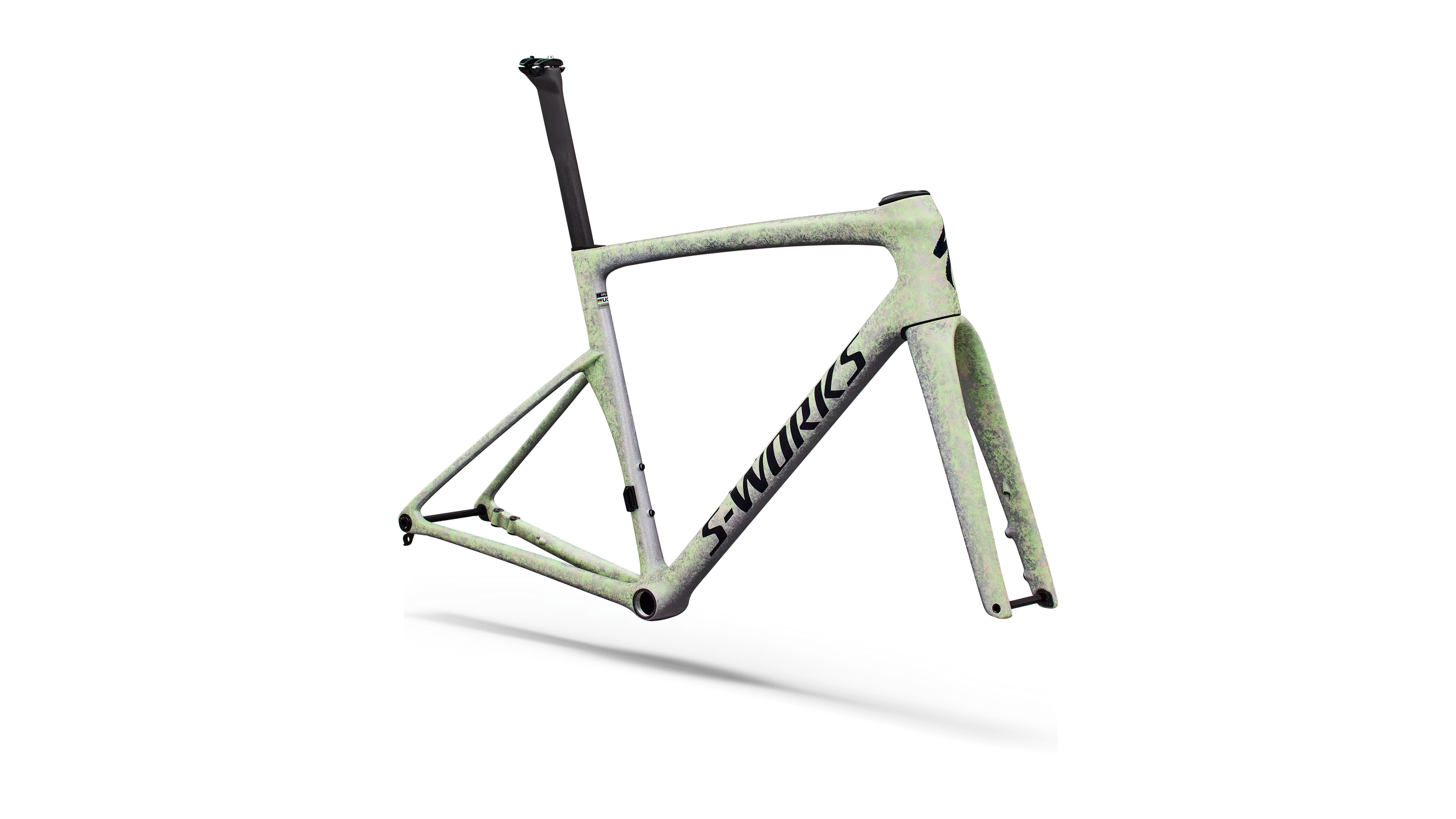 Specialized S-Works Tarmac SL9 Frameset - Powder Lime / Amethyst Frost / Metallic Deep Marine Blue