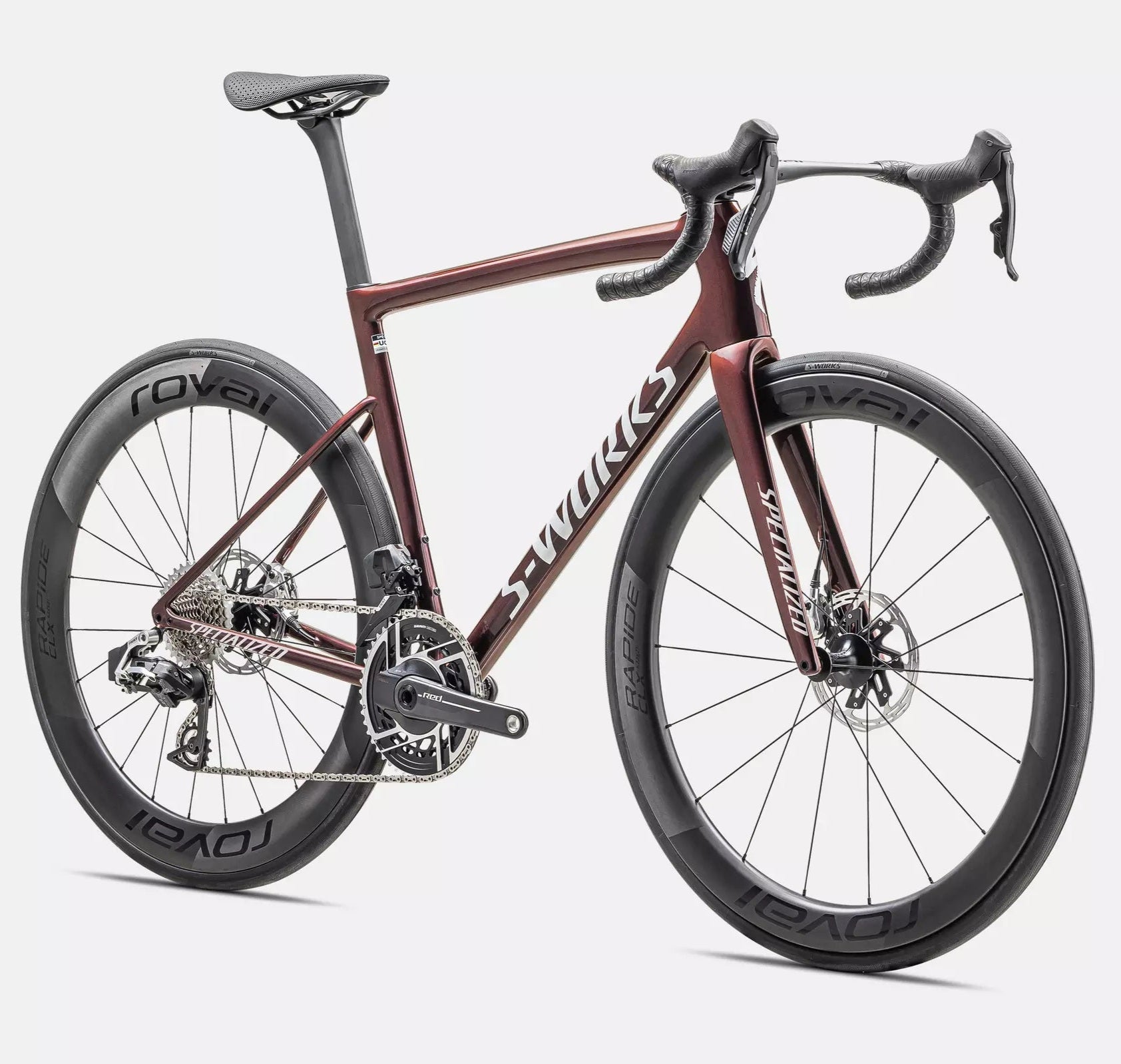 Specialized S-Works Tarmac SL8 SRAM Red AXS Bike - Gloss Solidity / Red To Black Pearl / Metallic White Silver