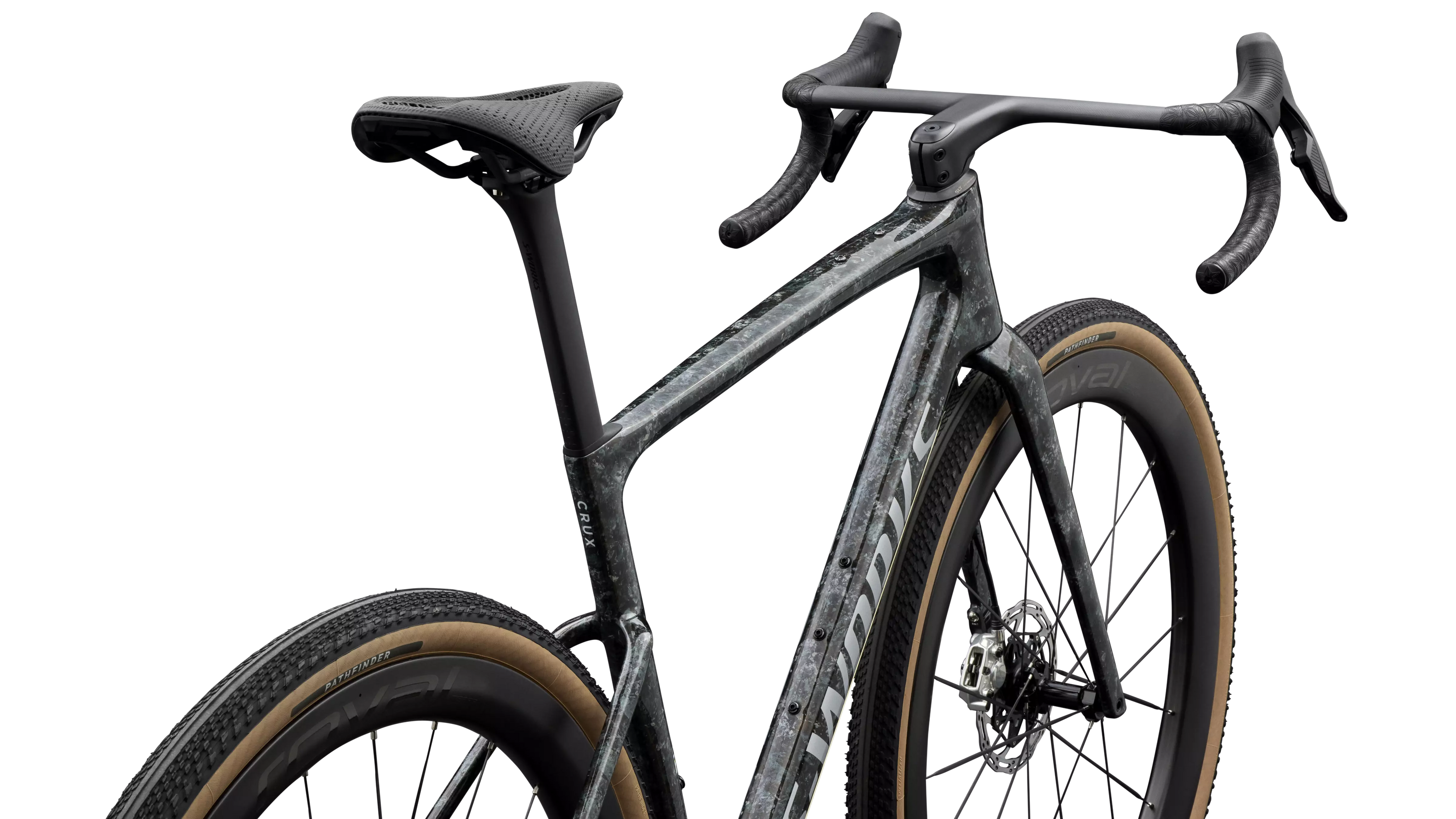 S-Works Crux 5 Fjord Gold Sandstone Blurred Impasto / Gloss Flake Silver