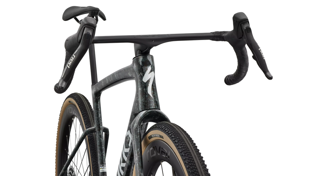 S-Works Crux 5 Fjord Gold Sandstone Blurred Impasto / Gloss Flake Silver