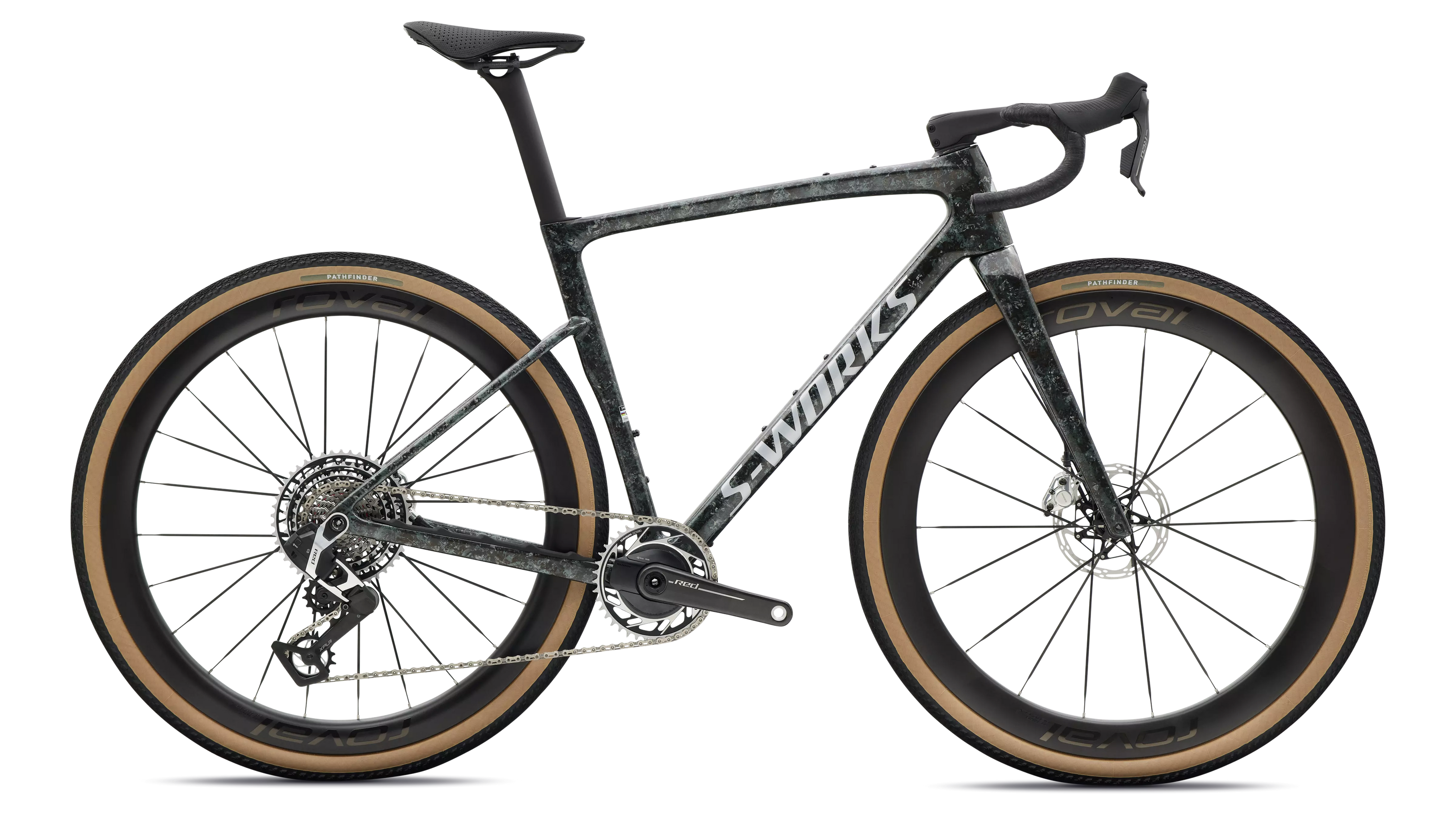 S-Works Crux 5 Fjord Gold Sandstone Blurred Impasto / Gloss Flake Silver