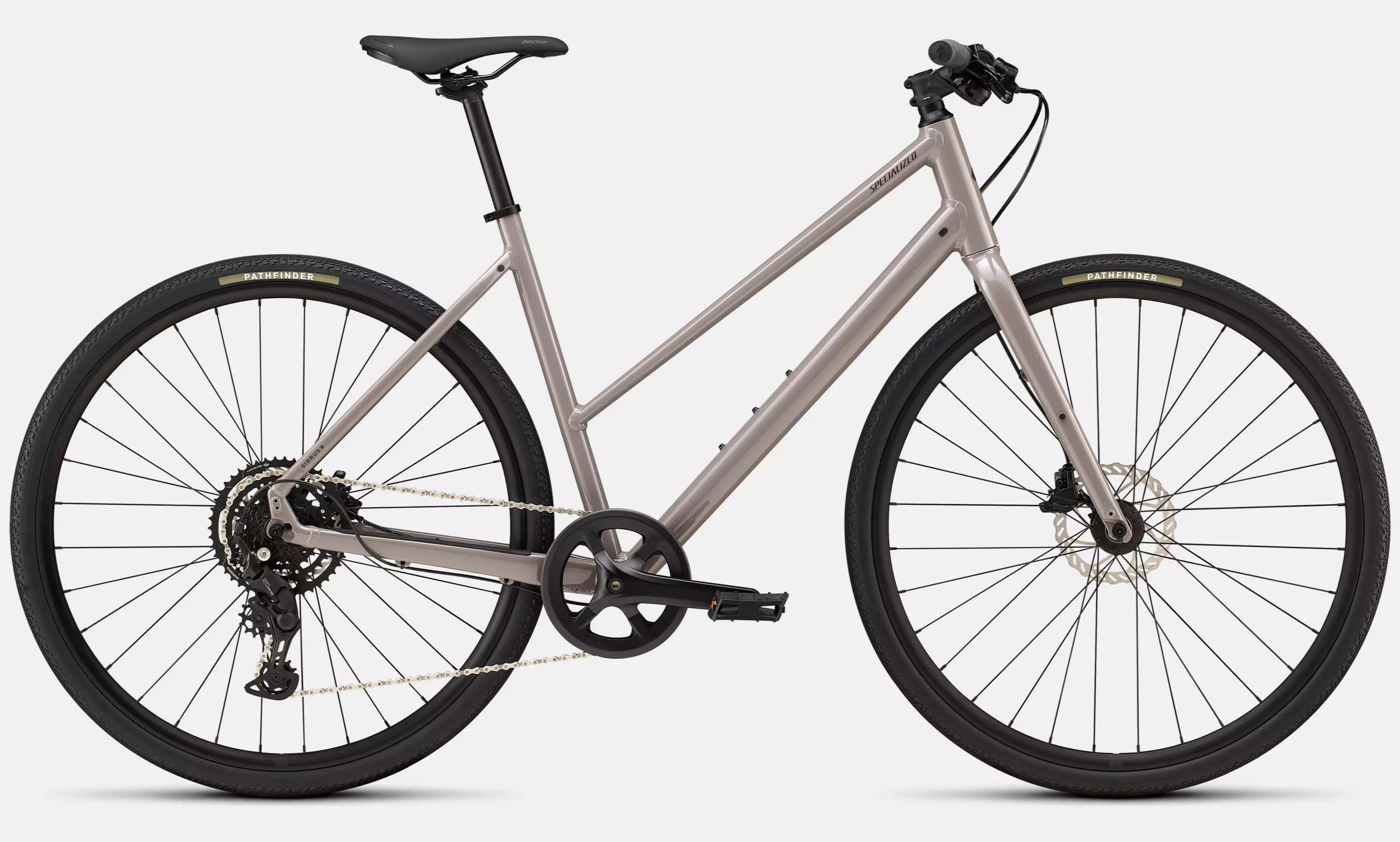 Specialized Sirrus X 2.0 Step-Through Gloss Desert Metallic / Bordeaux Metallic Frost Reflective