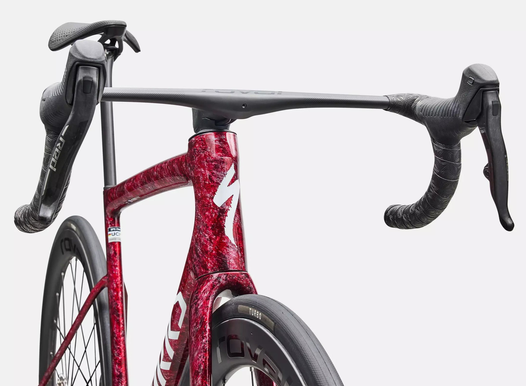 Specialized S-Works Tarmac SL8 SRAM Red AXS Bike - Gloss Redsky Shadow Silver White Impasto
