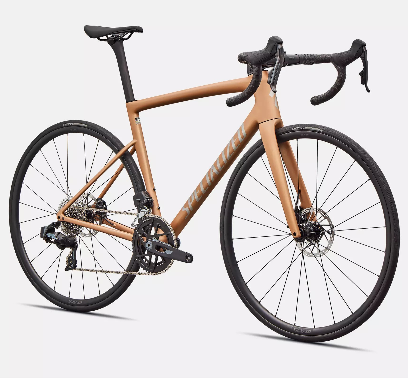 Specialized Tarmac SL8 Comp Bike - Satin Photon Orange Tint Over Silver Dust