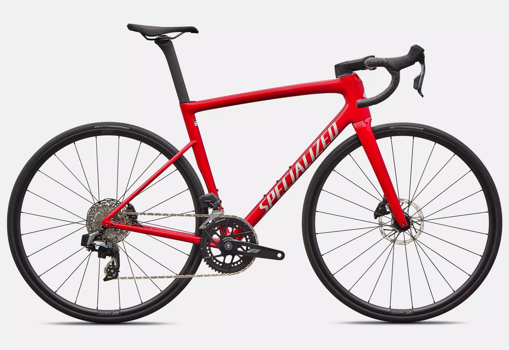 Specialized Tarmac SL8 Comp Bike - Gloss Red Tint Over Silver Dust / Silver Dust