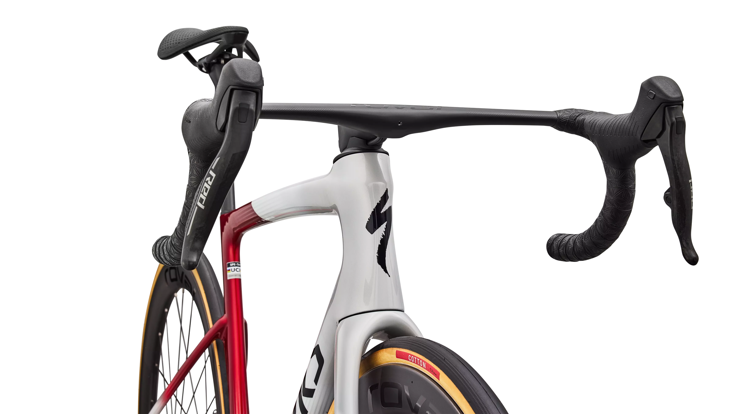 Specialized S-Works Tarmac SL9 SRAM Red AXS Bike - Dune White / Vivid Red / Metallic Obsidion