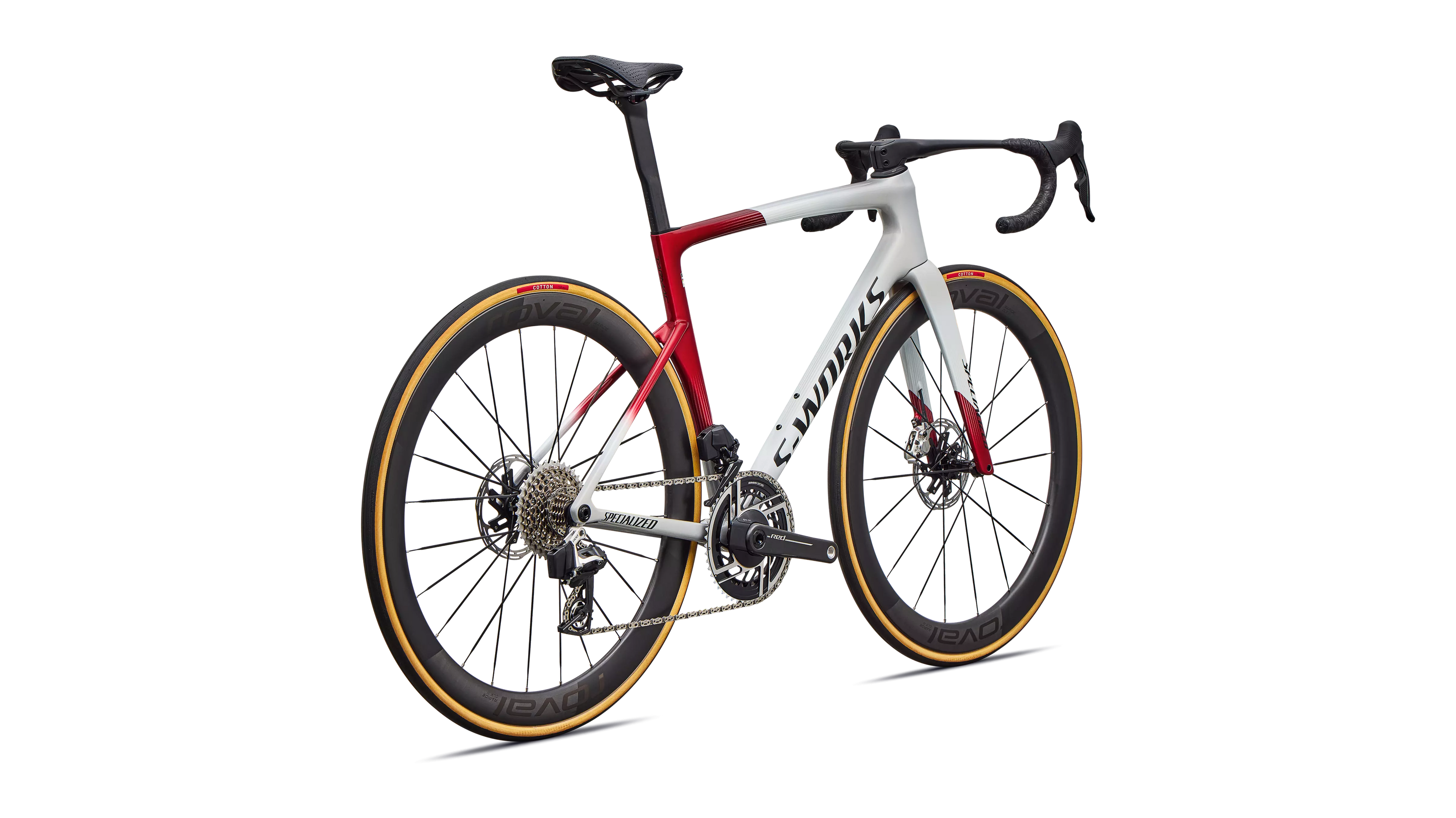 Specialized S-Works Tarmac SL9 SRAM Red AXS Bike - Dune White / Vivid Red / Metallic Obsidion