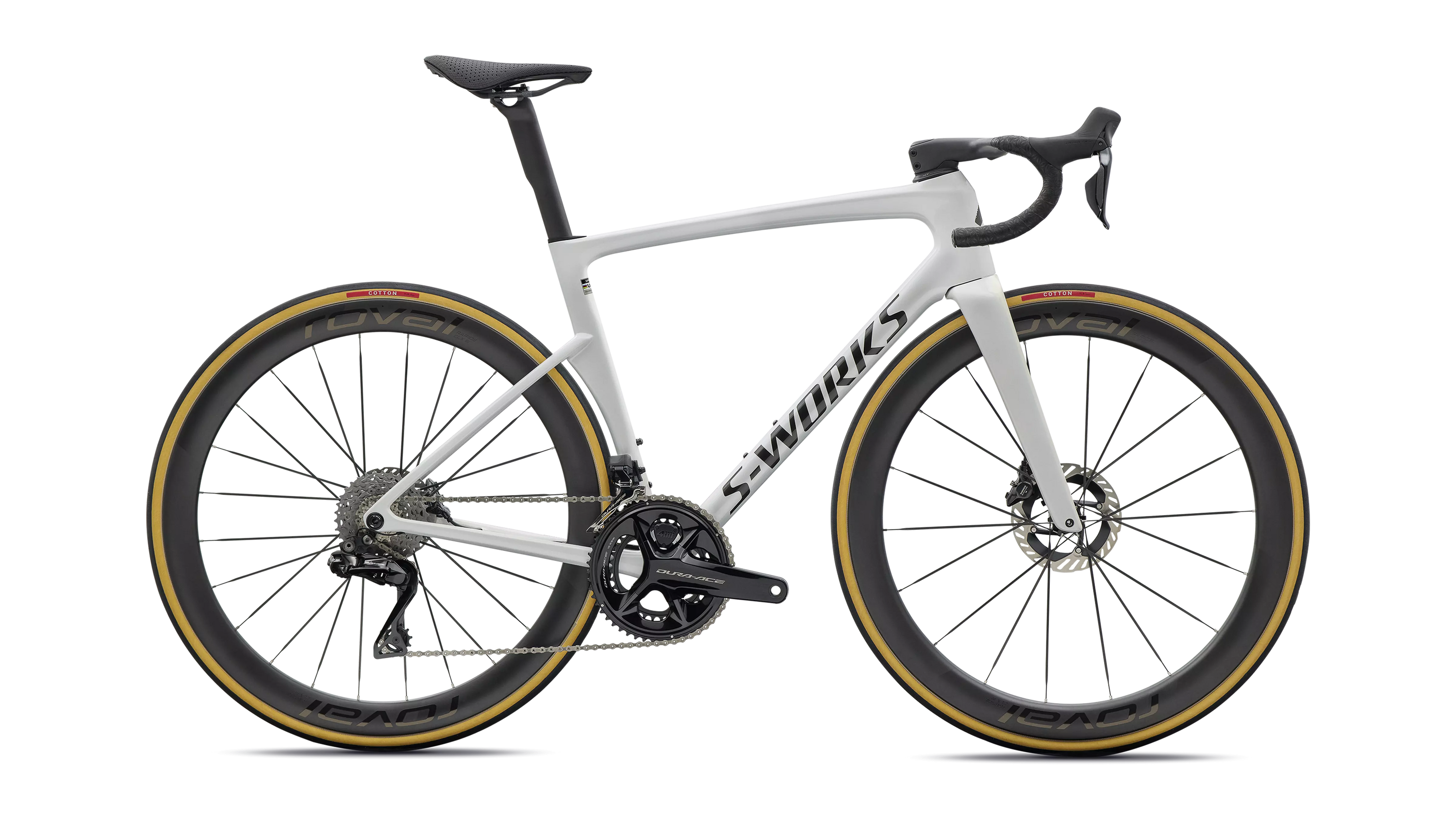 Specialized S-Works Tarmac SL9 DA Di2 Bike - Metallic White Silver / Gold Pearl / Metallic Obsidian