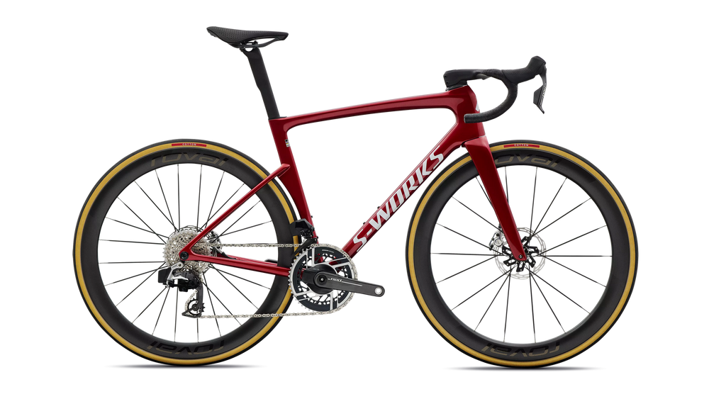 Specialized S-Works Tarmac SL9 SRAM Red AXS Bike - Ruby Metallic / Metallic White Silver