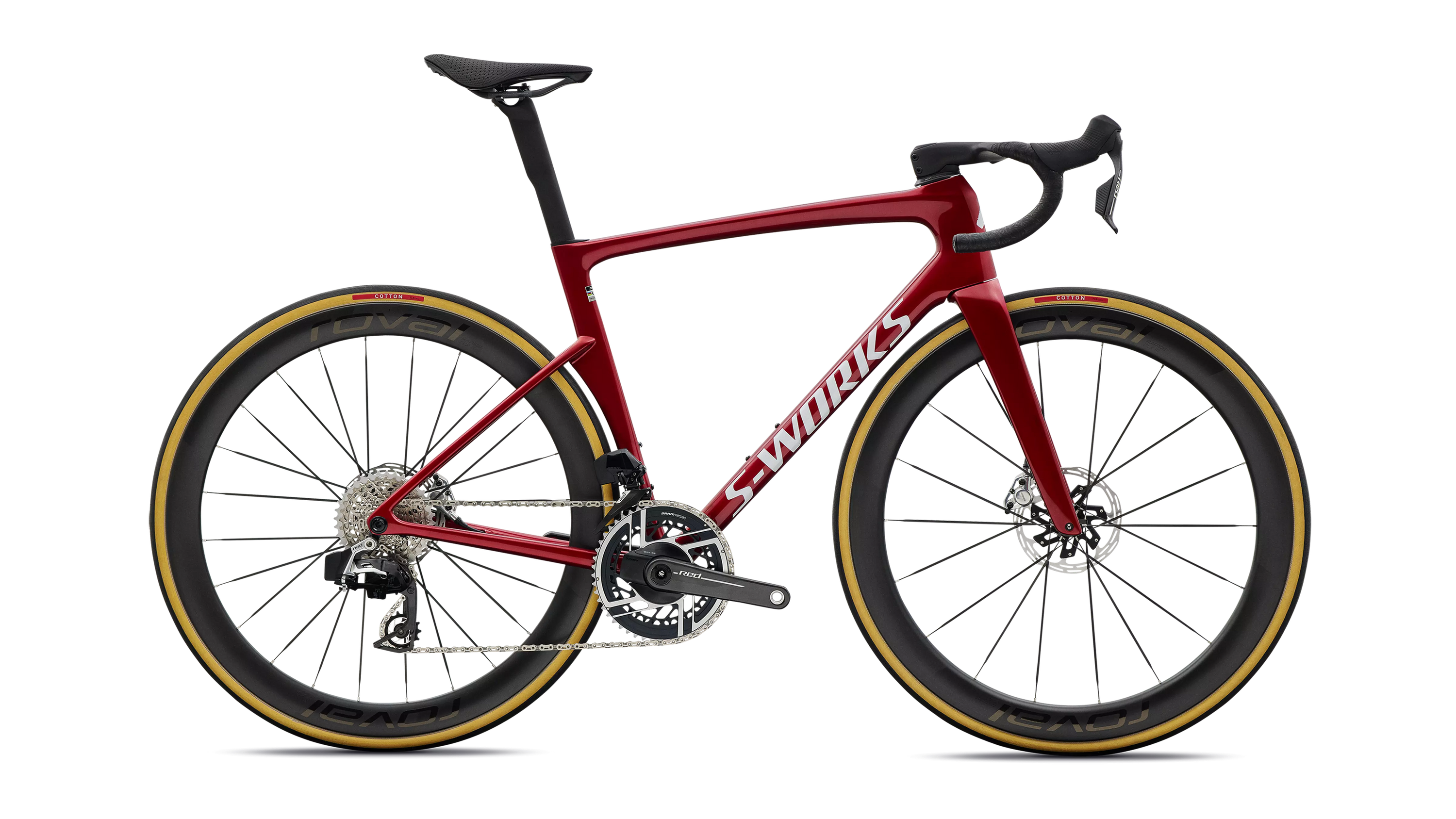 Specialized S-Works Tarmac SL9 SRAM Red AXS Bike - Ruby Metallic / Metallic White Silver