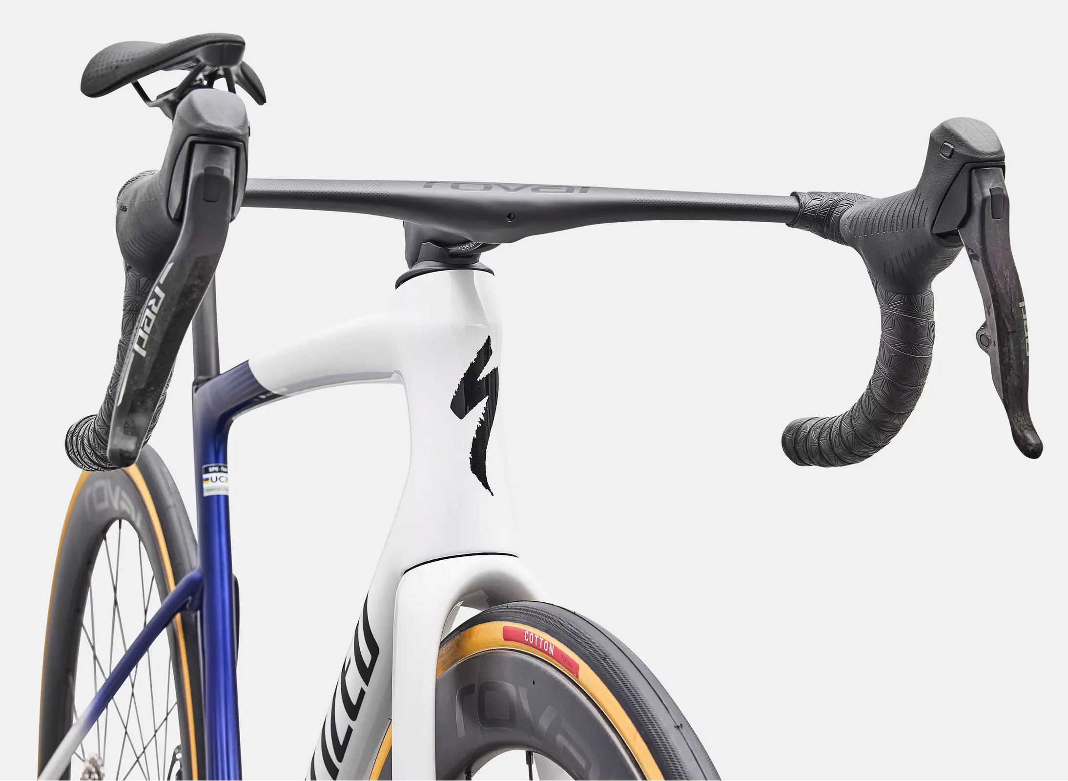 Specialized Tarmac SL9 S-Level Red AXS bike - Gloss White / Majesty Blue Metallic / Black