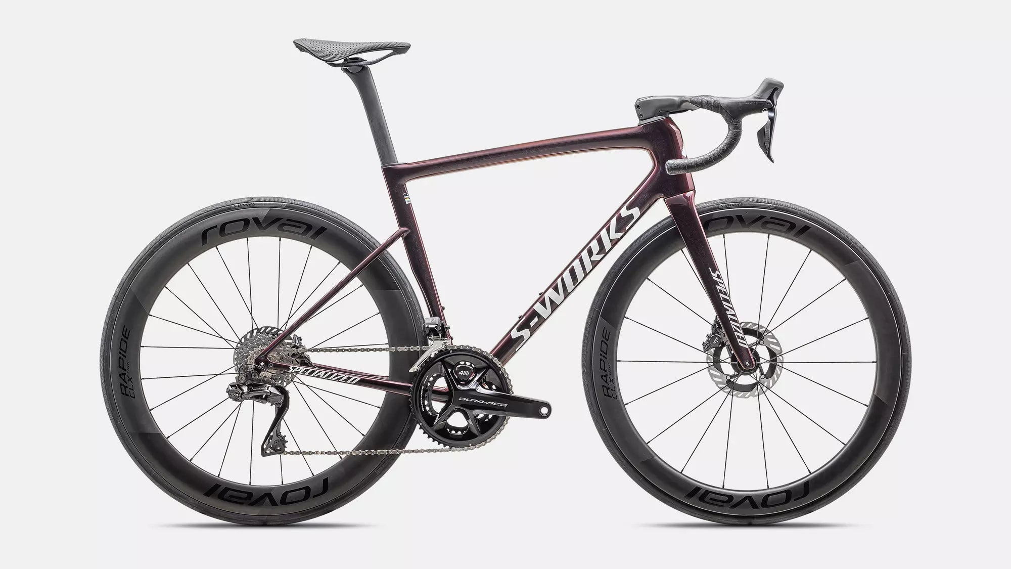 Specialized S-Works Tarmac SL8 Di2 Bike - Gloss Solidity / Red To Black Pearl / Metallic White Silver