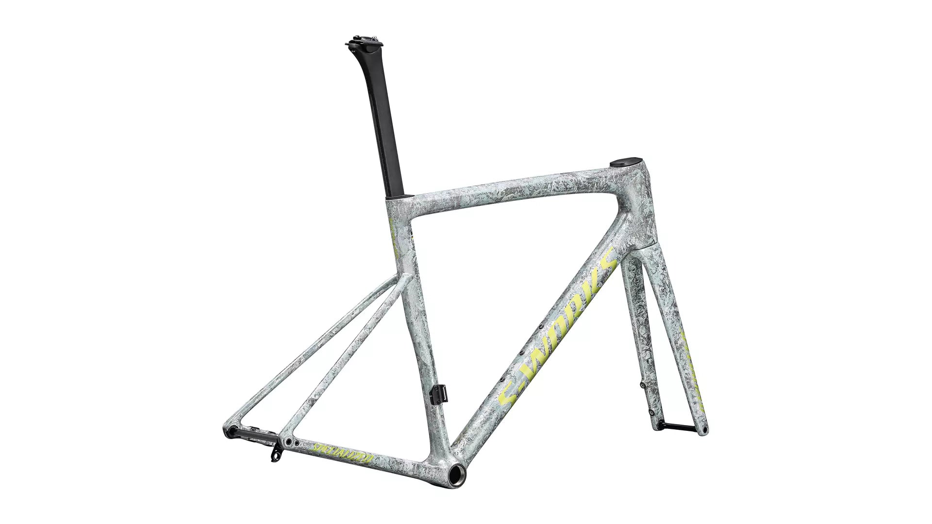 Specialized S-Works Tarmac SL8 Frameset Satin Liquid Silver / Multi-Color Dry Impasto / Gloss Team Yellow Tint