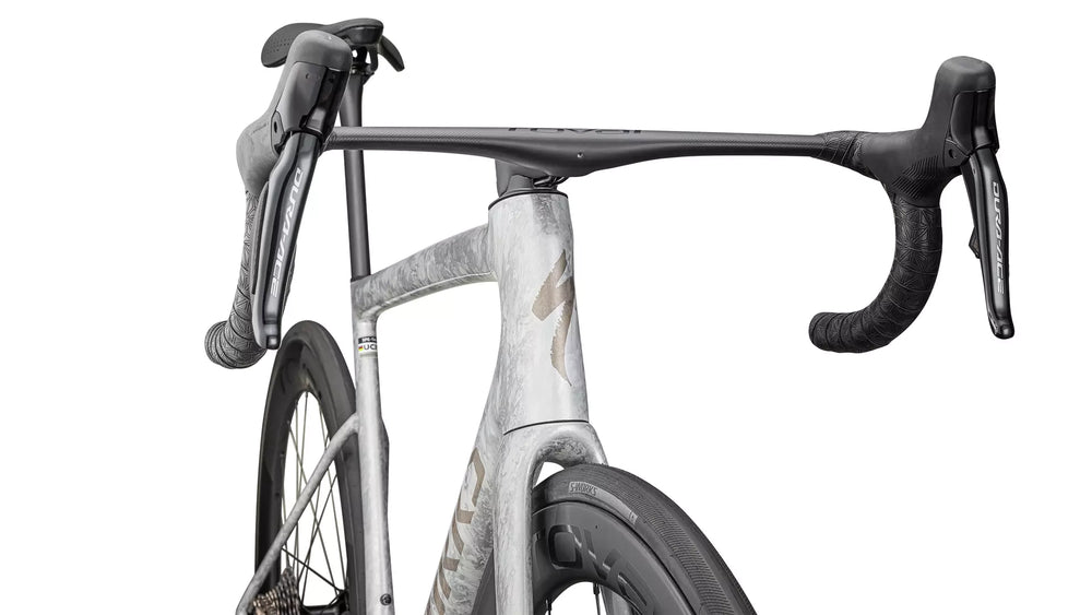 Specialized S-Works Tarmac SL8 Di2 Bike - Gloss Dove Grey / Silver Dust Blurred Impasto / Black Pearl